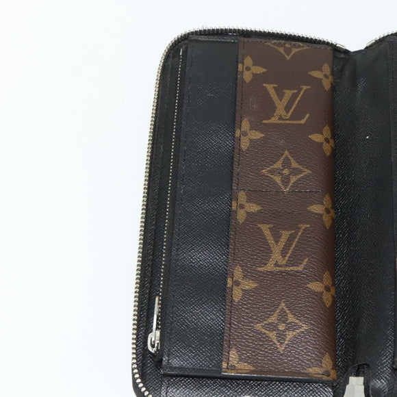 LOUIS VUITTON Monogram Macassar Zippy Wallet Vertical M60109 LV Auth bs35115