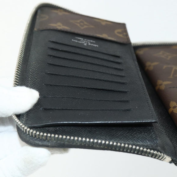 LOUIS VUITTON Monogram Macassar Zippy Wallet Vertical M60109 LV Auth bs35115