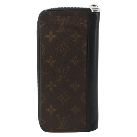LOUIS VUITTON Monogram Macassar Zippy Wallet Vertical M60109 LV Auth bs35115