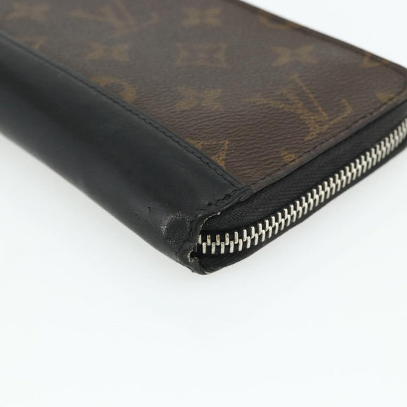 LOUIS VUITTON Monogram Macassar Zippy Wallet Vertical M60109 LV Auth bs35115