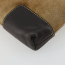 LOEWE Anagram Shoulder Bag Suede Beige Gold Auth bs35117-17