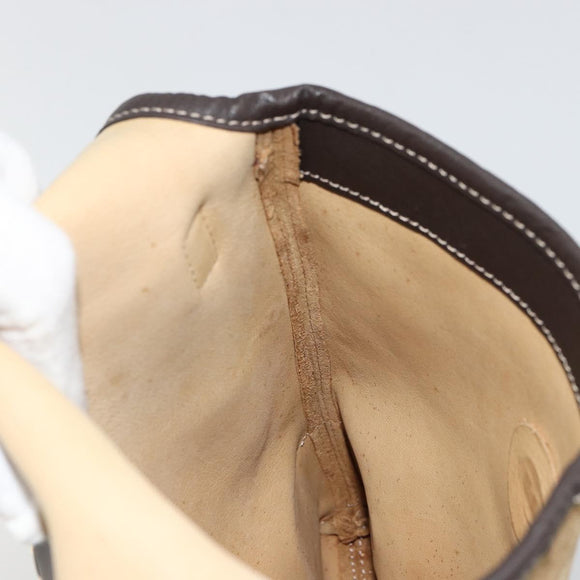 LOEWE Anagram Shoulder Bag Suede Beige Gold Auth bs35117