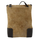 LOEWE Anagram Shoulder Bag Suede Beige Gold Auth bs35117-2