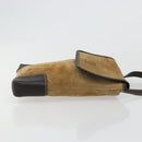 LOEWE Anagram Shoulder Bag Suede Beige Gold Auth bs35117-3