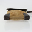 LOEWE Anagram Shoulder Bag Suede Beige Gold Auth bs35117-5
