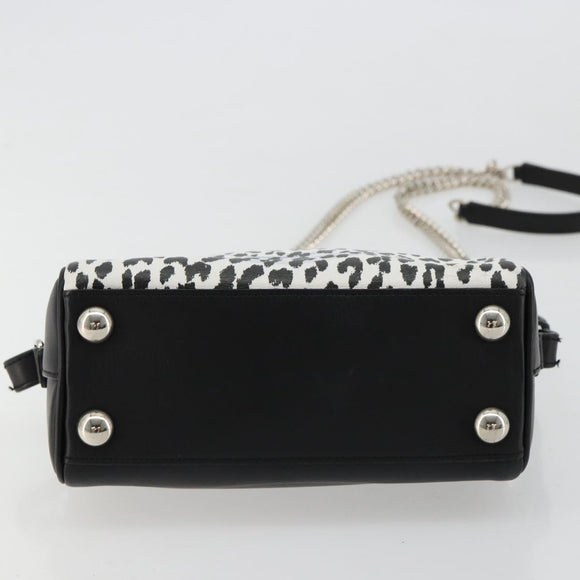 SAINT LAURENT Duffle Toy Handtasche Leder 2-Wege Schwarz Silber Original bs35119