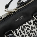 SAINT LAURENT Duffle Toy Handtasche Leder 2-Wege Schwarz Silber Original bs35119-20