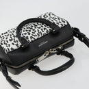 SAINT LAURENT Duffle Toy Handtasche Leder 2-Wege Schwarz Silber Original bs35119-6