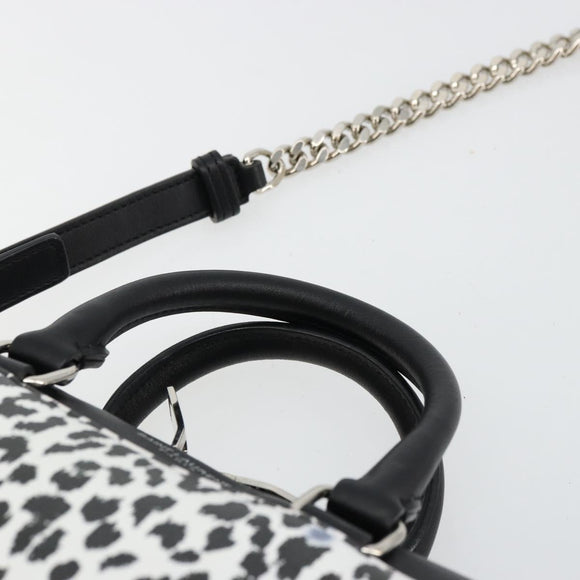SAINT LAURENT Duffle Toy Handtasche Leder 2-Wege Schwarz Silber Original bs35119