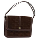 GIVENCHY Shoulder Bag Suede Brown Gold Auth bs35122-1