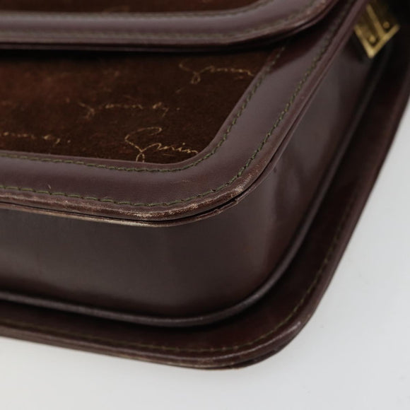 GIVENCHY Shoulder Bag Suede Brown Gold Auth bs35122