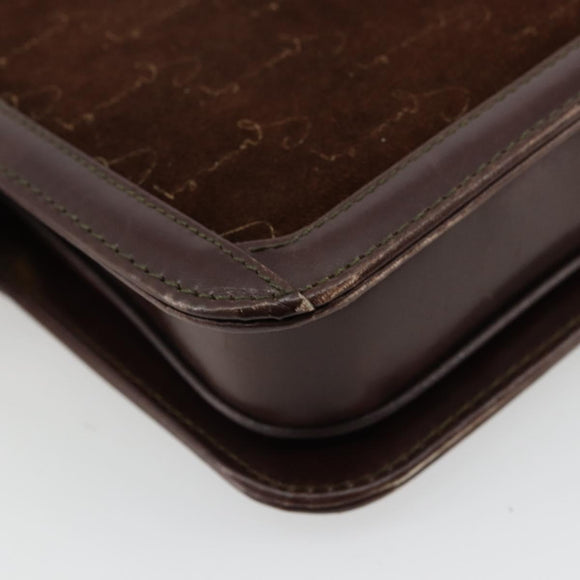 GIVENCHY Shoulder Bag Suede Brown Gold Auth bs35122