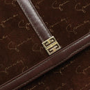 GIVENCHY Shoulder Bag Suede Brown Gold Auth bs35122-10