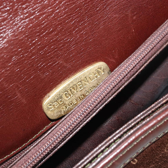 GIVENCHY Shoulder Bag Suede Brown Gold Auth bs35122