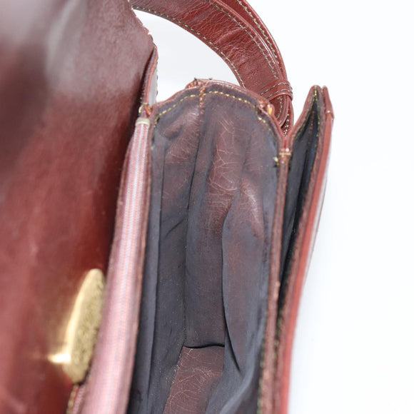 GIVENCHY Shoulder Bag Suede Brown Gold Auth bs35122