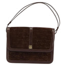 GIVENCHY Shoulder Bag Suede Brown Gold Auth bs35122-13
