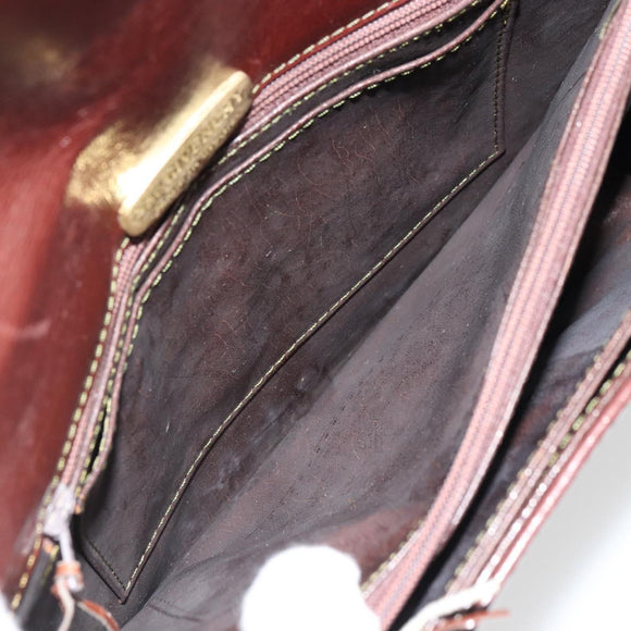 GIVENCHY Shoulder Bag Suede Brown Gold Auth bs35122