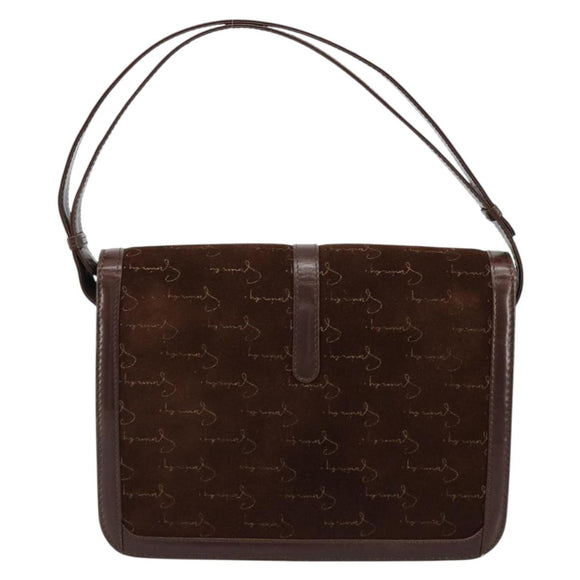 GIVENCHY Shoulder Bag Suede Brown Gold Auth bs35122