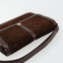 GIVENCHY Shoulder Bag Suede Brown Gold Auth bs35122-6