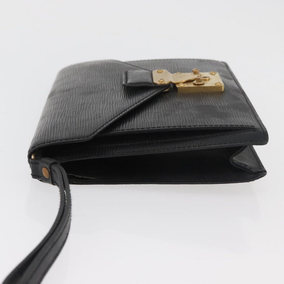 LOUIS VUITTON Epi Serie Dragonne Clutch Bag Black Noir M52612 LV Auth bs35123