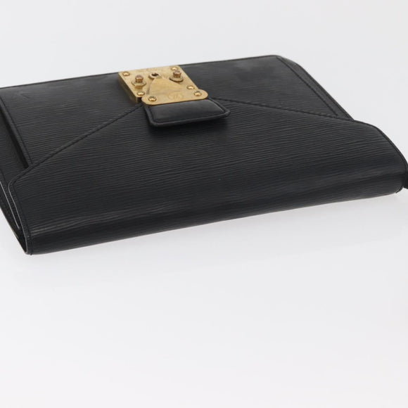 LOUIS VUITTON Epi Serie Dragonne Clutch Bag Black Noir M52612 LV Auth bs35123