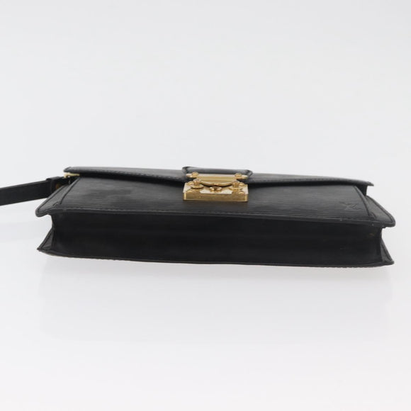 LOUIS VUITTON Epi Serie Dragonne Clutch Bag Black Noir M52612 LV Auth bs35123