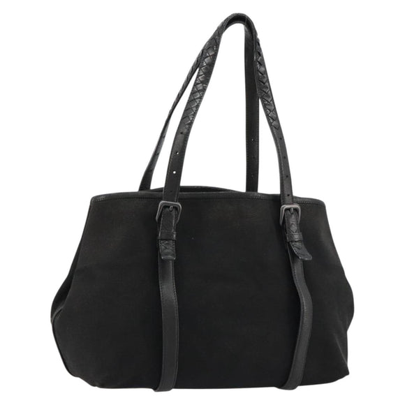 BOTTEGA VENETA Shopper Tas Canvas Zwart 256763 Auth bs35124