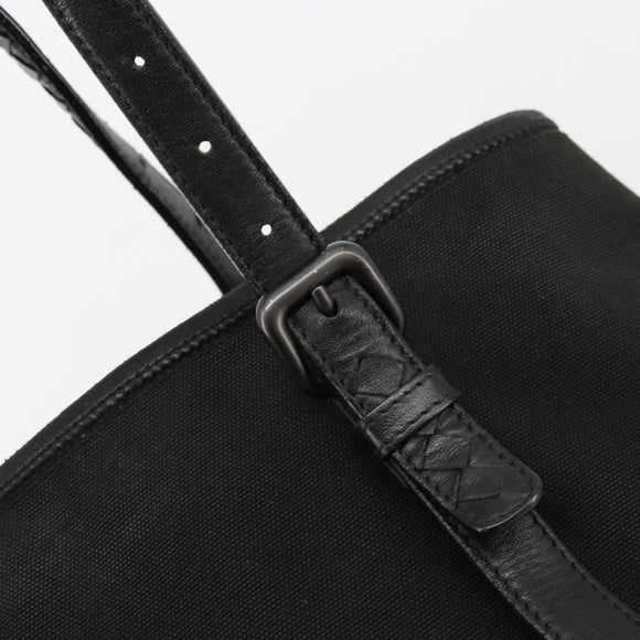 BOTTEGA VENETA Shopper Tas Canvas Zwart 256763 Auth bs35124