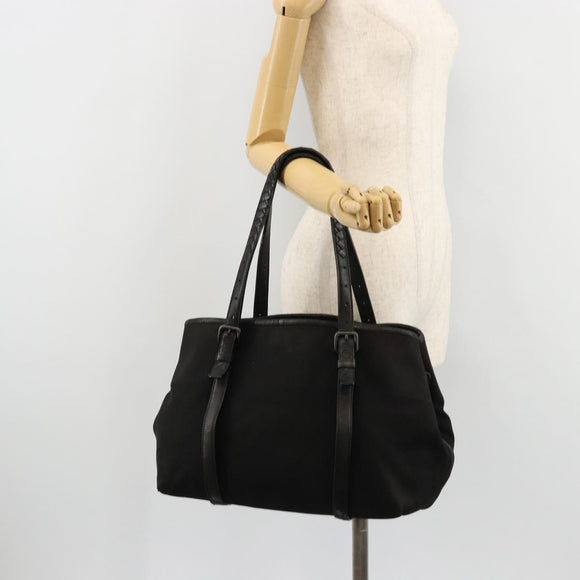 BOTTEGA VENETA Shopper Tas Canvas Zwart 256763 Auth bs35124