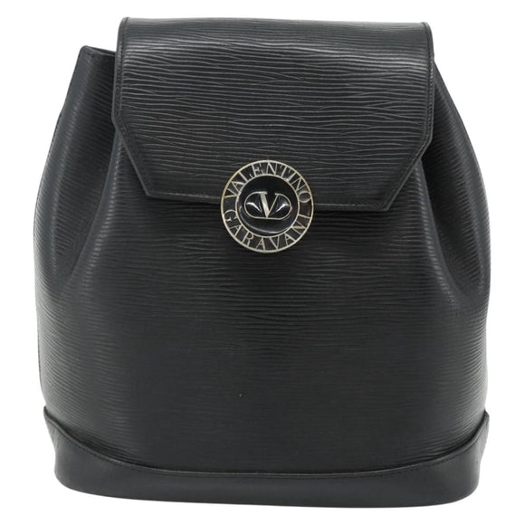 VALENTINO Rugzak Leer Zwart Goud Auth bs35125