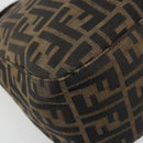 FENDI Zucca Canvas Mamma Baguette Shoulder Bag Black Brown Auth bs35126A-15