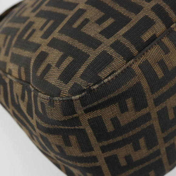 FENDI Zucca Canvas Mamma Baguette Shoulder Bag Black Brown Auth bs35126A