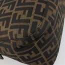 FENDI Zucca Canvas Mamma Baguette Shoulder Bag Black Brown Auth bs35126A-17