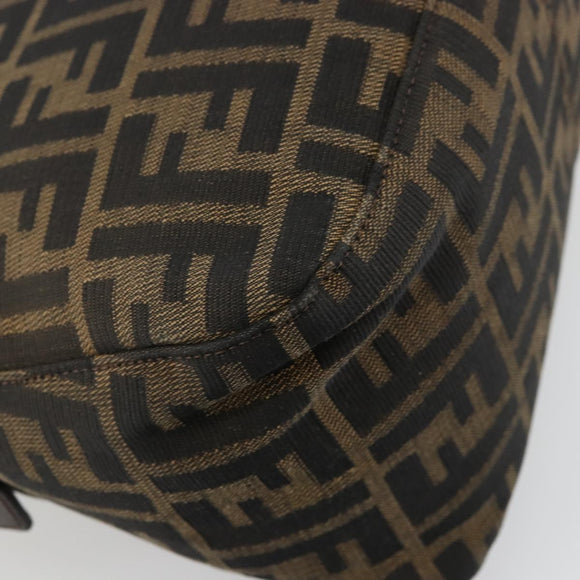 FENDI Zucca Canvas Mamma Baguette Shoulder Bag Black Brown Auth bs35126A