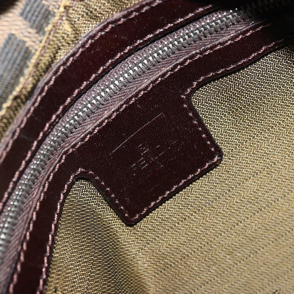 FENDI Zucca Canvas Mamma Baguette Shoulder Bag Black Brown Auth bs35126A