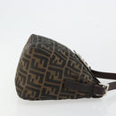 FENDI Zucca Canvas Mamma Baguette Shoulder Bag Black Brown Auth bs35126A-3