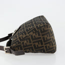 FENDI Zucca Canvas Mamma Baguette Shoulder Bag Black Brown Auth bs35126A-4