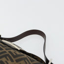 FENDI Zucca Canvas Mamma Baguette Shoulder Bag Black Brown Auth bs35126A-8