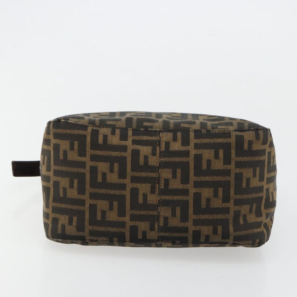 FENDI Zucca Canvas Mamma Baguette Shoulder Bag Black Brown Auth bs35126A