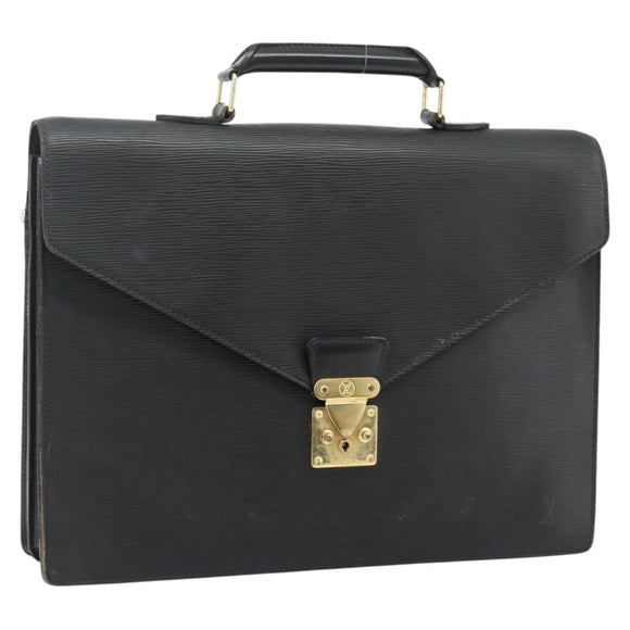LOUIS VUITTON Epi Serviette Ambassador Business Bag Black M54412 LV Auth bs35128
