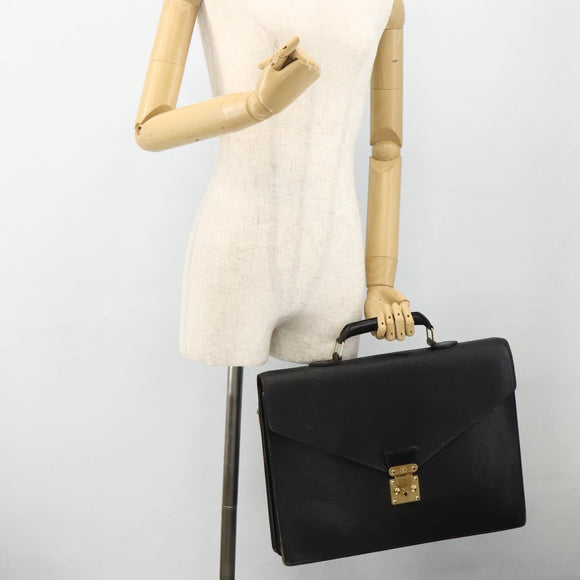 LOUIS VUITTON Epi Serviette Ambassador Business Bag Black M54412 LV Auth bs35128