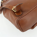 GUCCI Bamboo Backpack Leather Brown Gold 003 3444 0030 Auth bs35138-15