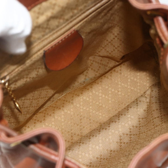 GUCCI Bamboo Backpack Leather Brown Gold 003 3444 0030 Auth bs35138