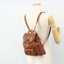 GUCCI Bamboo Backpack Leather Brown Gold 003 3444 0030 Auth bs35138-25