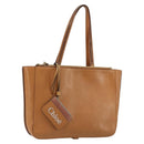 Chloe Tote Bag Leather Beige Gold Auth bs35139-1