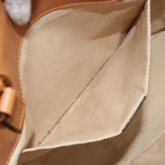 Chloe Tote Bag Leather Beige Gold Auth bs35139