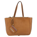 Chloe Tote Bag Leather Beige Gold Auth bs35139-13