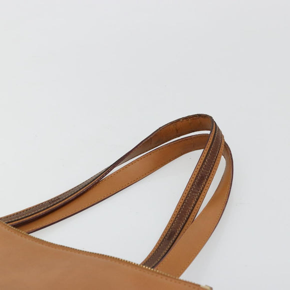 Chloe Tote Bag Leather Beige Gold Auth bs35139