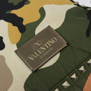 VALENTINO Studs Camouflage Rugzak Nylon Khaki Goud Auth bs35140-19