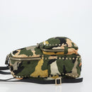 VALENTINO Studs Camouflage Rugzak Nylon Khaki Goud Auth bs35140-4